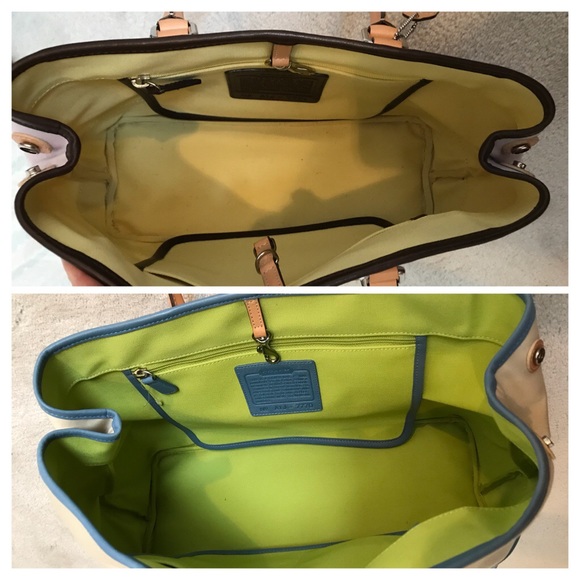 {Rare} 2 COACH Leather+Canvas Satchels - Picture 6 of 7